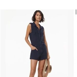 Young fabulous and broke Navy Utility Romper